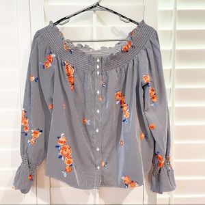 F21+ FLORAL OFF-THE-SHOULDER